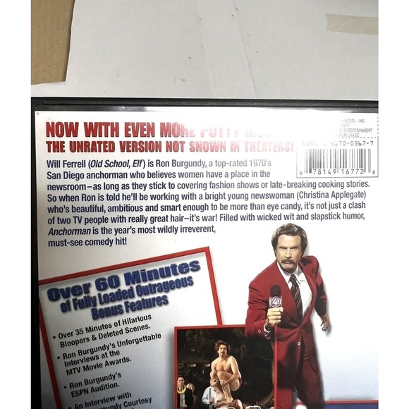 Anchorman: The Legend of Ron Burgundy (DVD, 2004 Comedy Movie Will Ferrell CEE-B - Picture 4 of 6